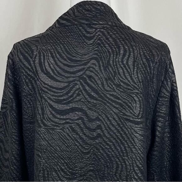 JM Collection Black Metallic Animal Print Jacket Size L - Picture 6 of 12
